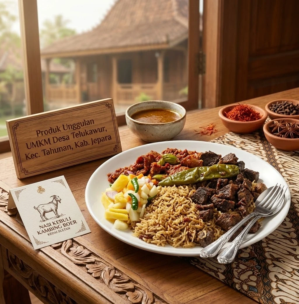 Menikmati Kelezatan Otentik Nasi Kebuli Kambing Boer Kedai Sultan: Inovasi Kuliner Unggulan UMKM Desa Telukawur