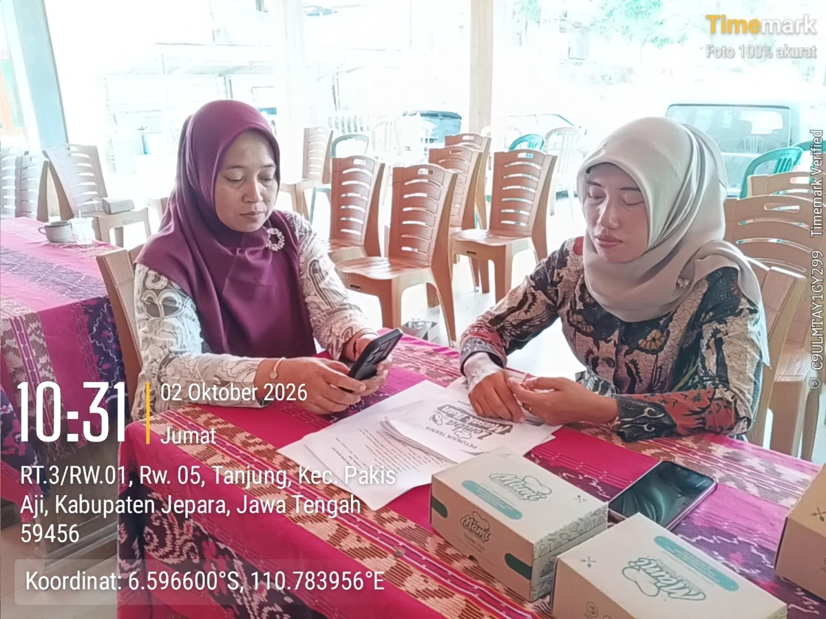 Ketua TP PKK Kecamatan Pakis Aji melaksanakan koordinasi bersama TP PKK Desa Tanjung dalam rangka persiapan mengikuti Lomba Masak Ikan Kategori Umum Tingkat Kabupaten Jepara