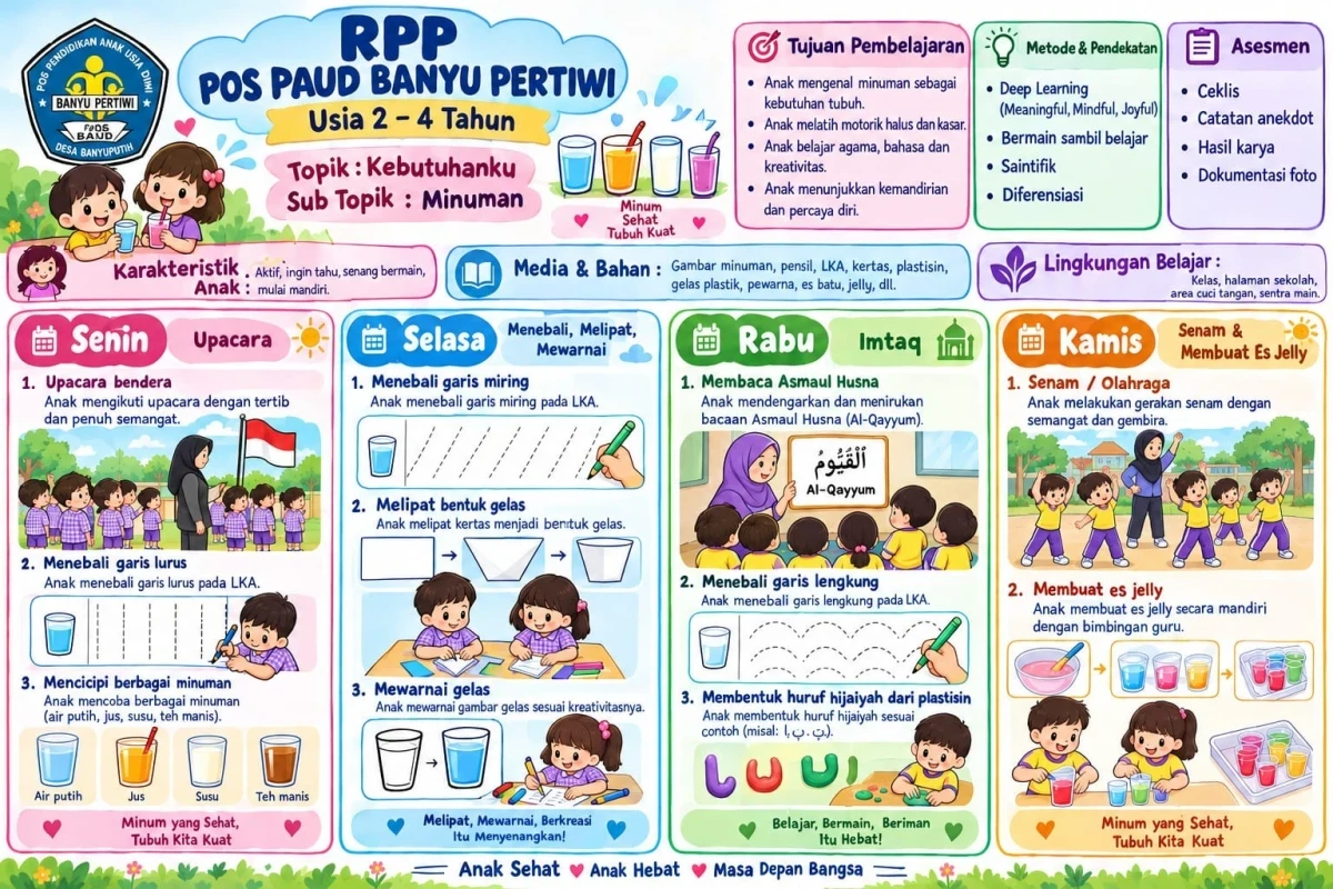 Rencana Pelaksanaan Pembelajaran Bulan Oktober Pos PAUD BANYU PERTIWI Desa Banyuputih 