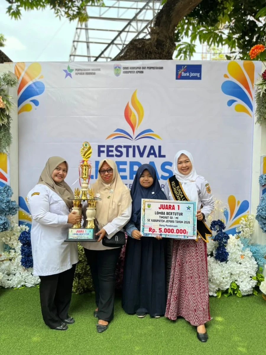 Raih Juara 1 Lomba Bertutur Tingkat Kabupaten, Bunda Literasi Pecangaan Apresiasi SD N 3 Krasak