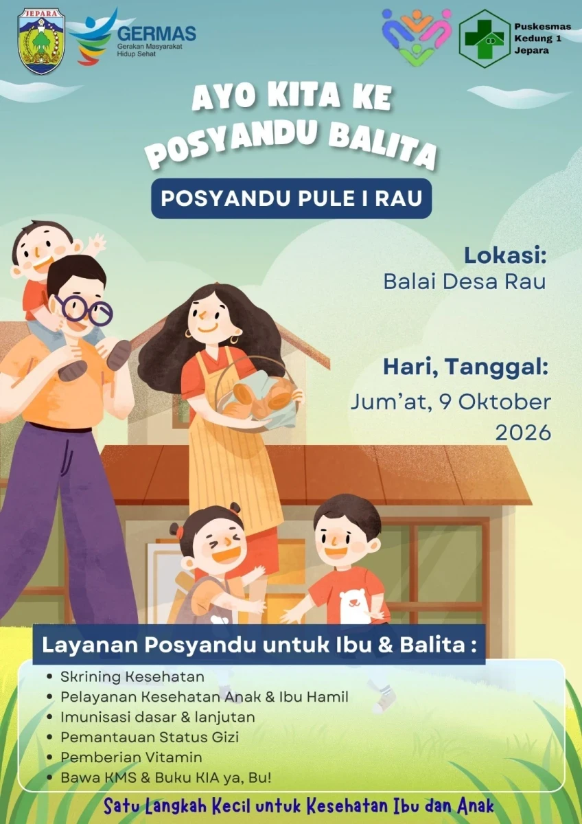 Kegiatan posyandu balita pule 1 Desa Rau