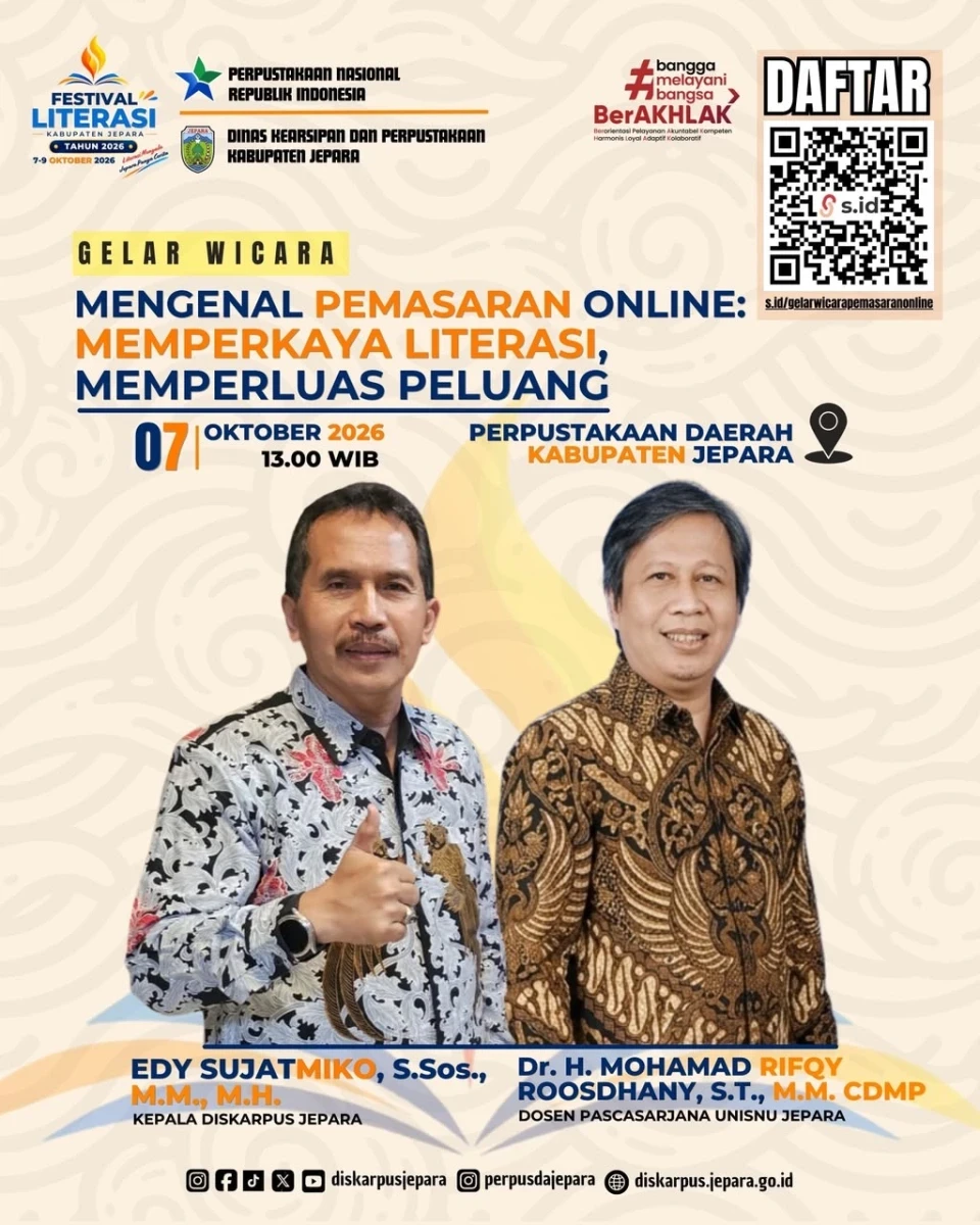 Sosialisasi Festival Literasi: Mengenal Pemasaran Online, Memperkaya Literasi, Memperluas Peluang