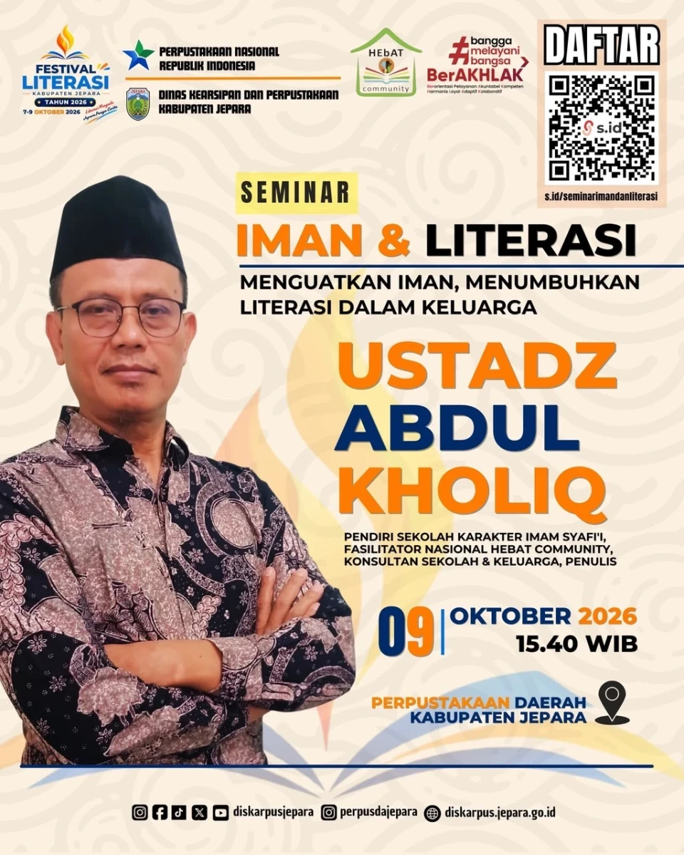 Sosialisasi Festival Literasi: Seminar Iman dan Literasi Bersama Ustaz Abdul Kholiq