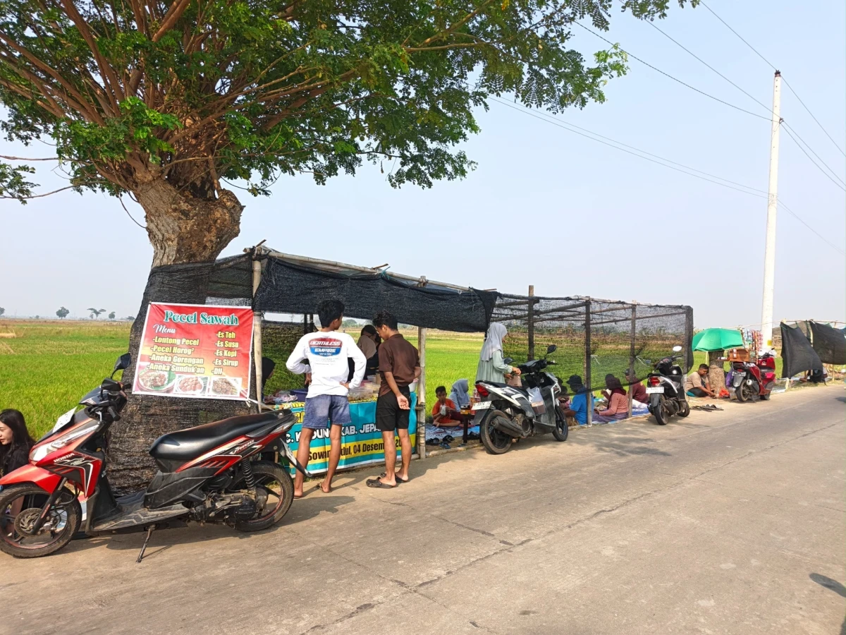 Kegiatan UMKM berjualan di jalan perikanan