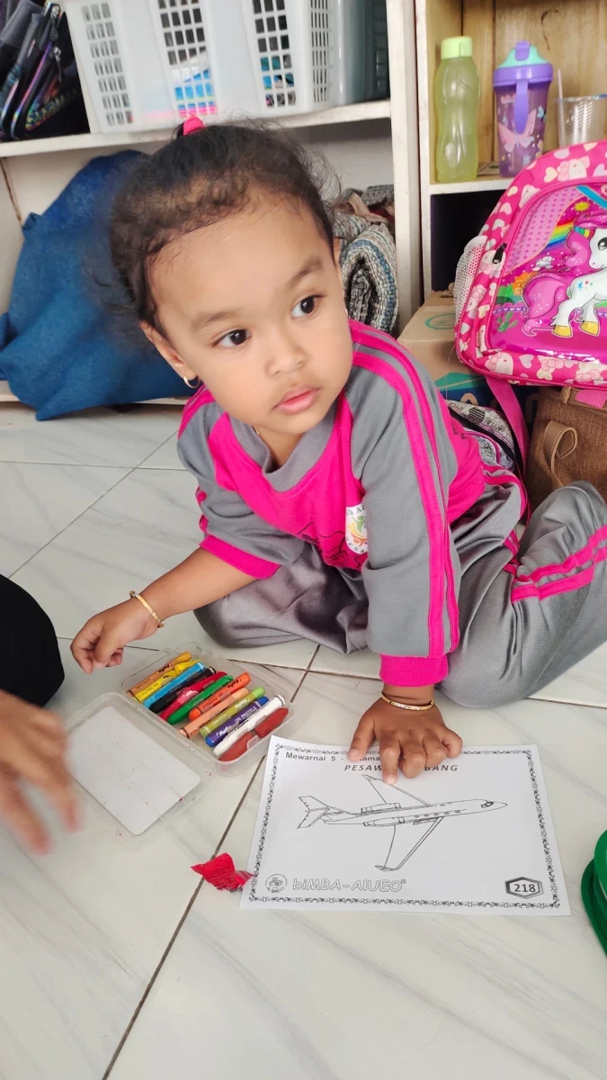 Menggambar pesawat terbang . 