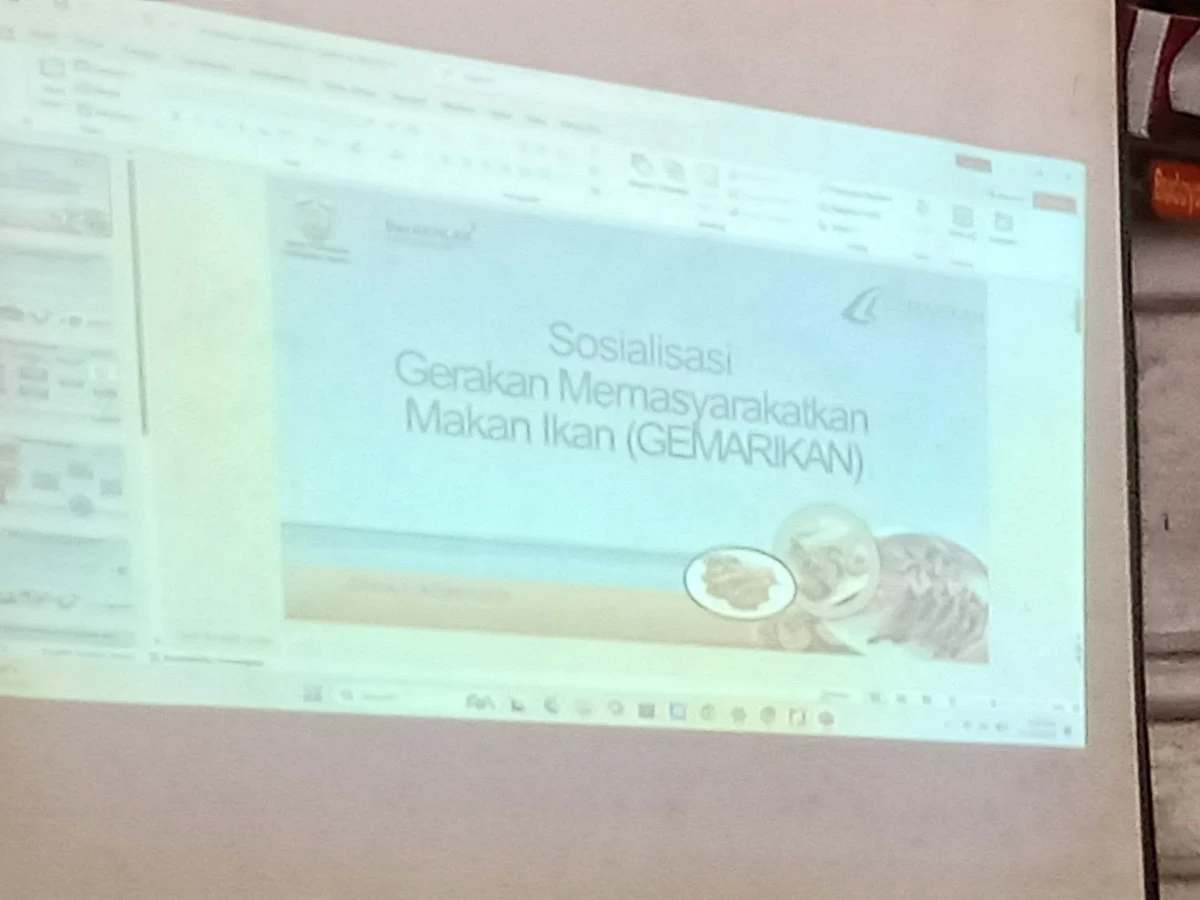 sosialisasi gerakan memasyarakatkan makan ikan dipendopo kecamatan Tahunan untuk cegah stunting 