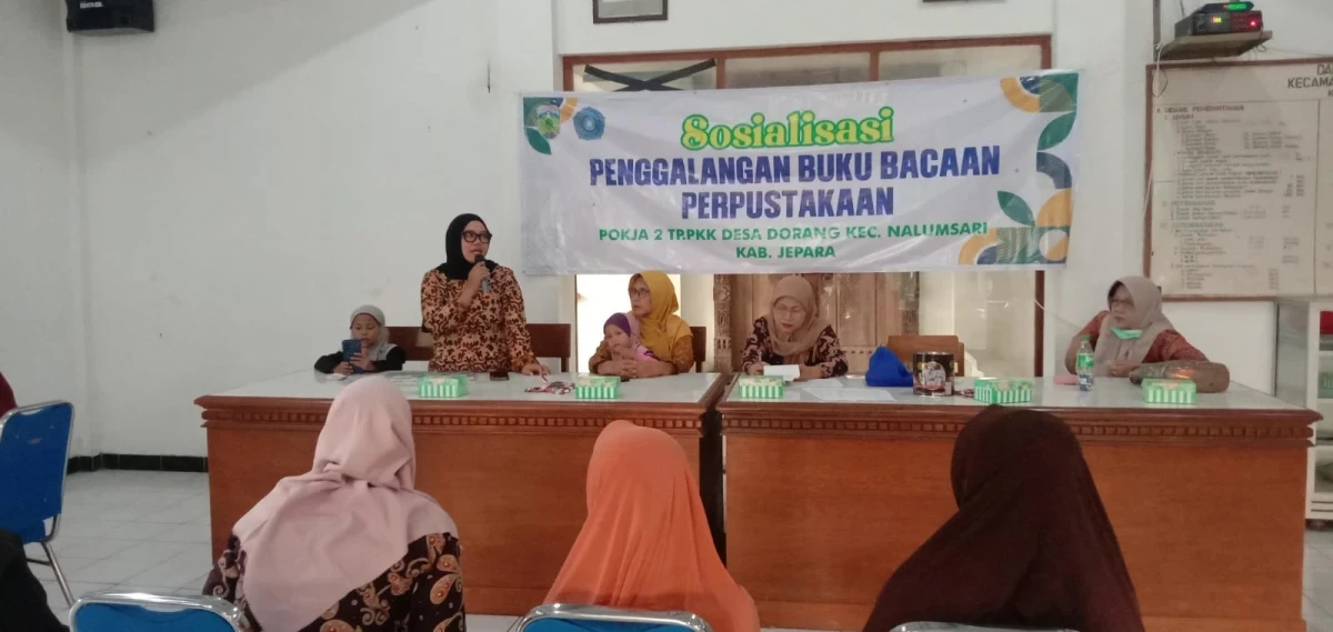 Sosialisasi Penggalangan Buku Bacaan Perpustakaan Pokja 2 Tp.PKK Desa Dorang Kec. Nalumsari