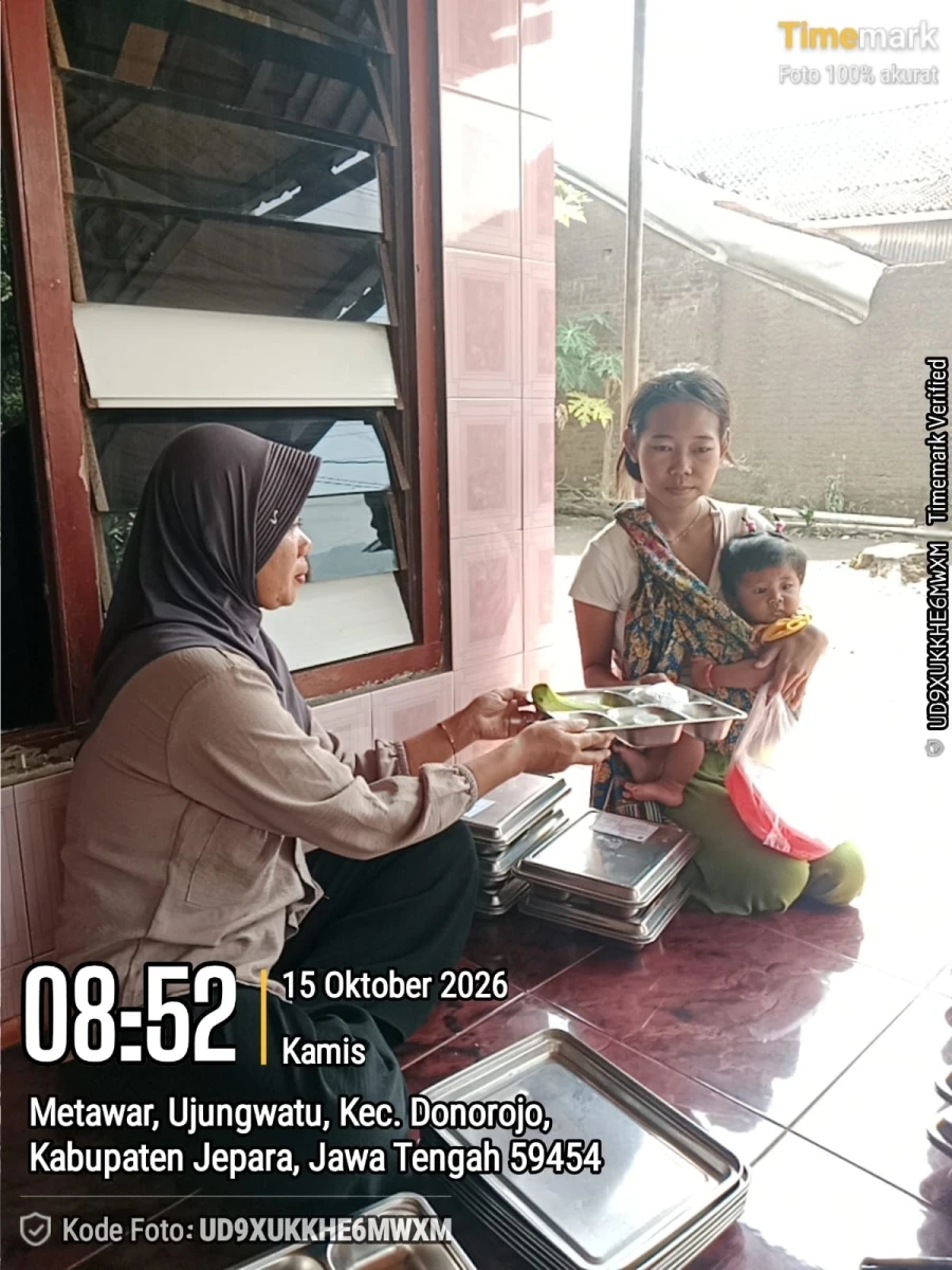 TP.PKK DESA DAMPINGI PENDISTRIBUSIAN MBG DI POS 04 RW 01 METAWAR