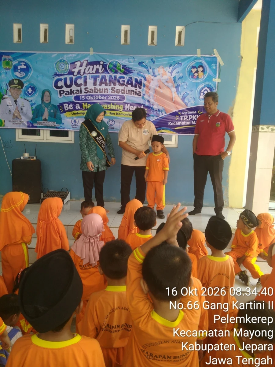 Giat Be Handwashing Hero: Hari Cuci Tangan Sedunia Di Paud Harapan Bunda Pelemkerep
