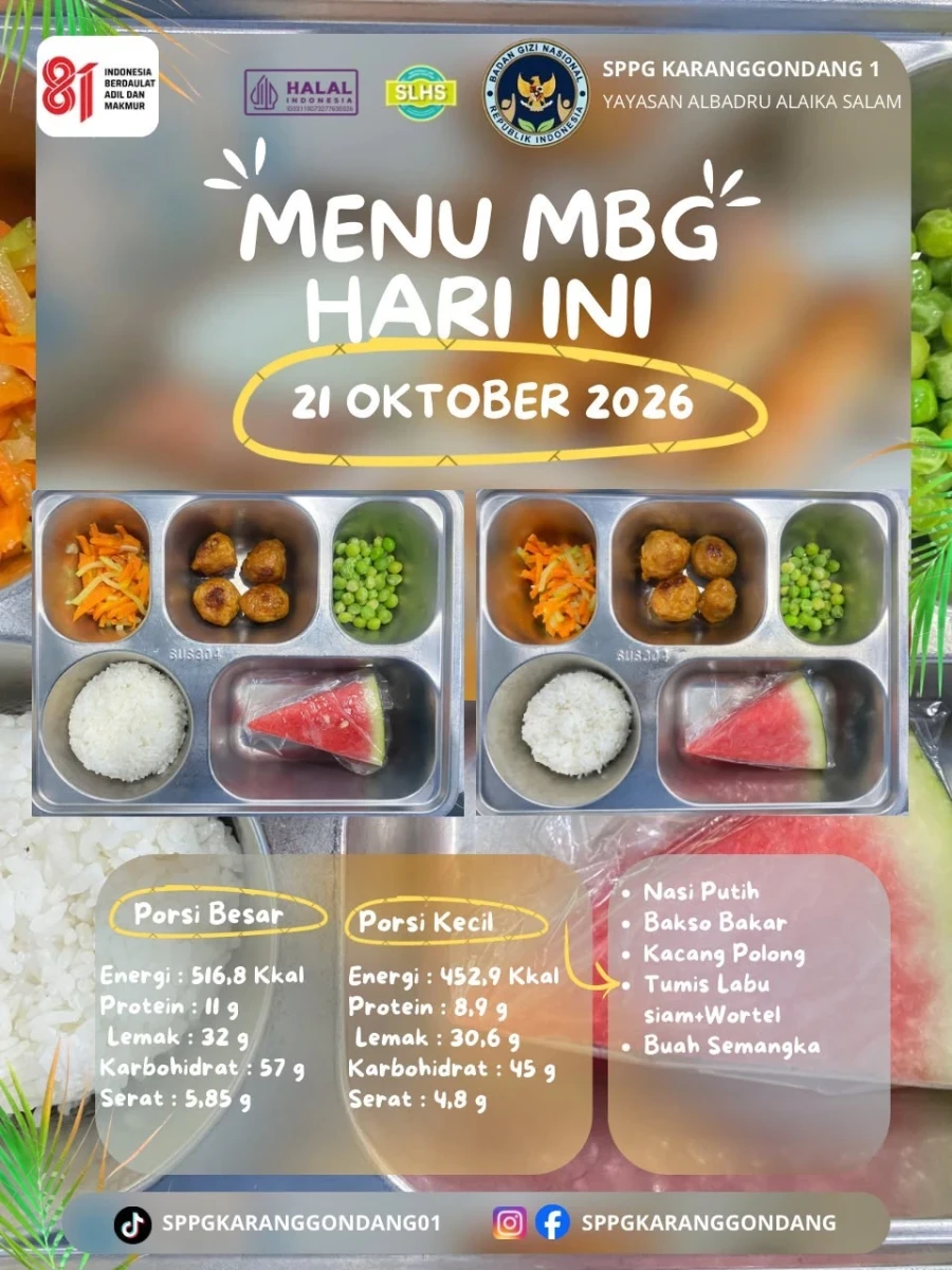 Makan Bergizi Gratis di RA Darul Huda 1 Karanggondang