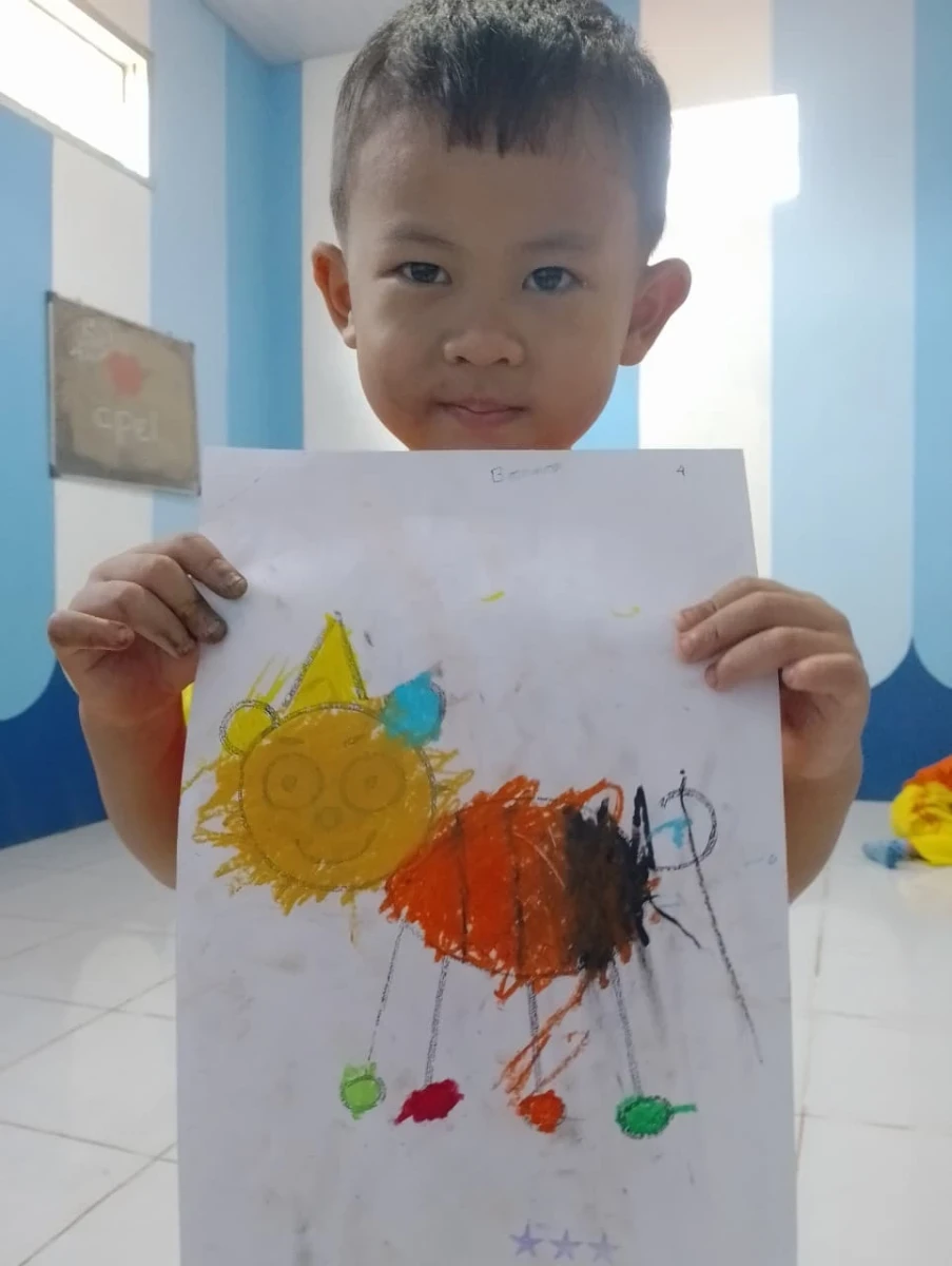 Kegiatan mewarnai "Pos Paud Mutiara Hati"