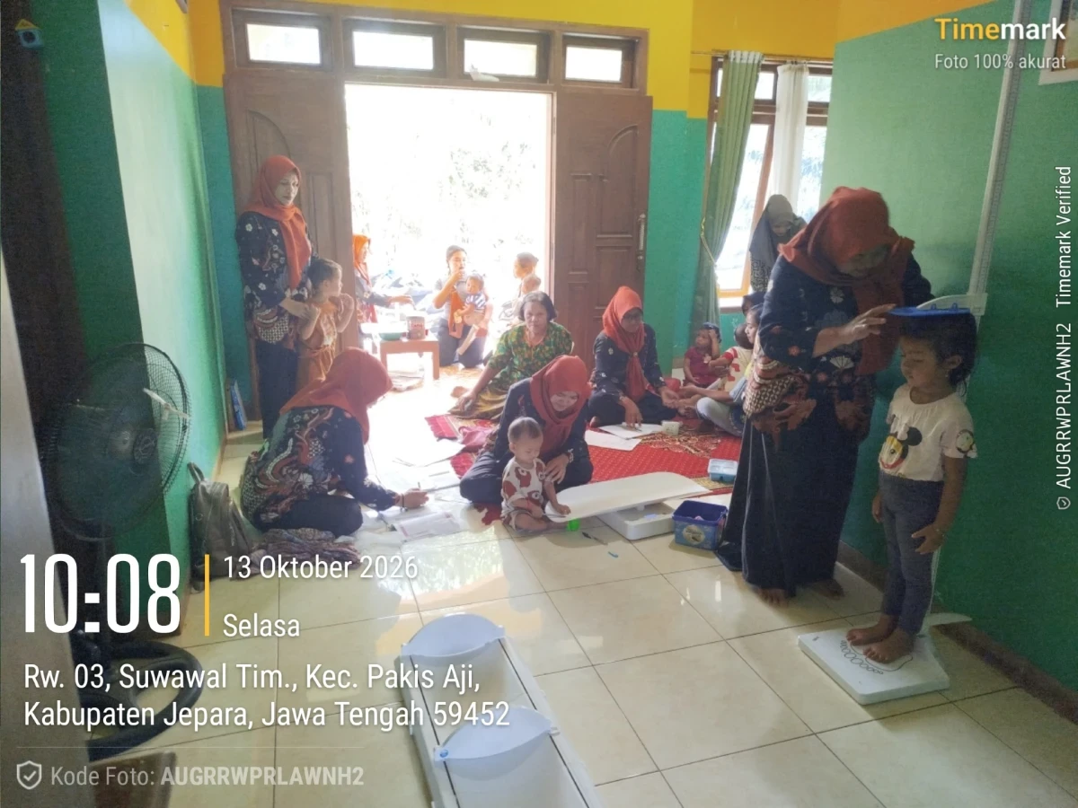 Kegiatan Posyandu Sari Mulyo 4 Di Dk Tegal Rejo RT 03 RW 03 Desa Suwawal Timur
