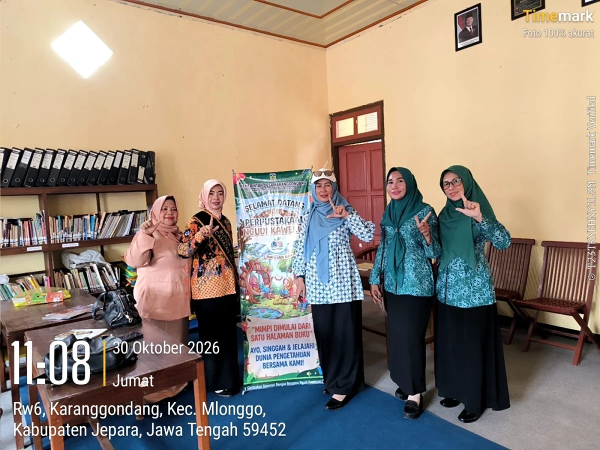 Bunda Literasi Kecamatan Mlonggo Ajak Warga Manfaatkan Perpustakaan Ngudi Kawruh