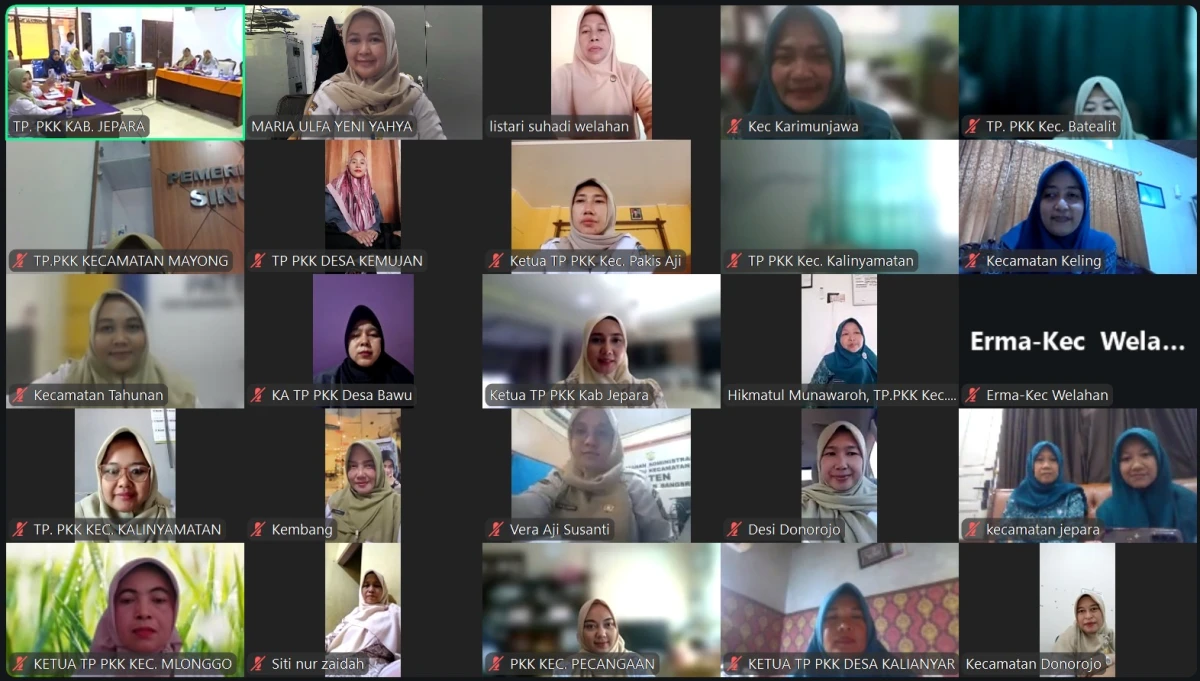Pertemuan Online melalui Aplikasi Zoom Meeting Sosialisasi Smart Kartini 30 Desa Menuju GIAT