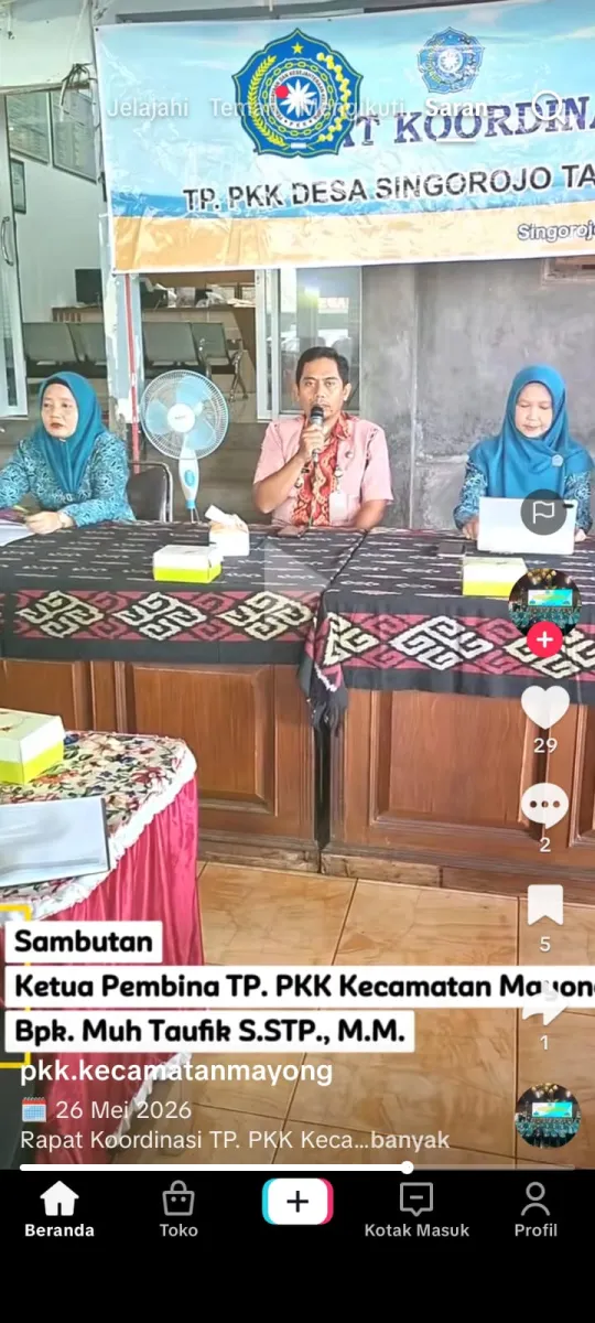 RAKOR TP.PKK KECAMATAN MAYONG