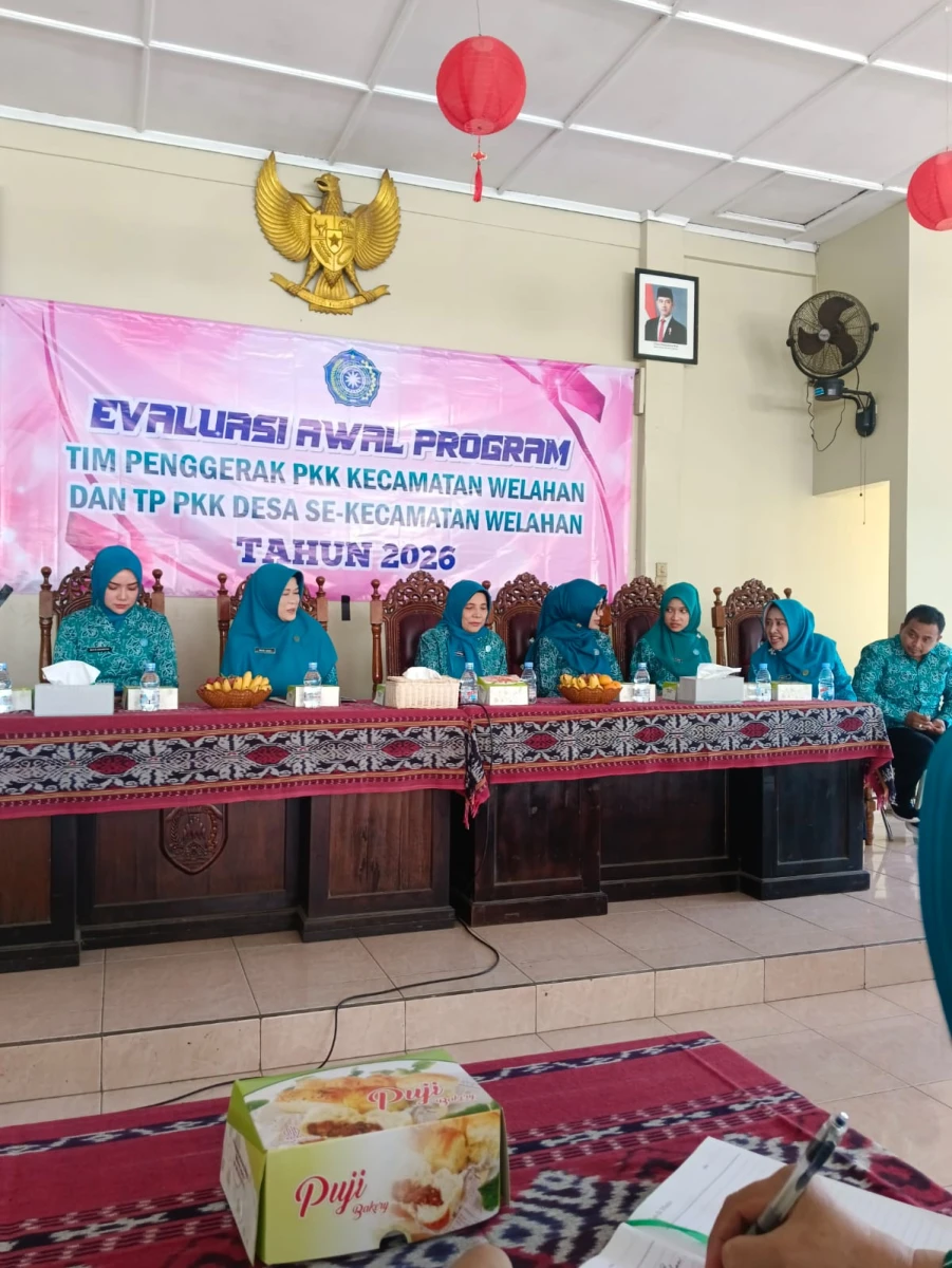 Mengikuti Evaluasi awal program TP PKK Kecamatan Welahan dan TP PKK Desa Tahun 2026