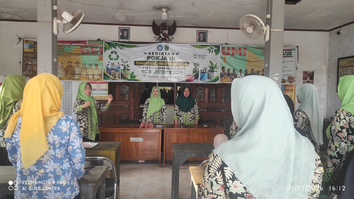 RAPAT KOORDINASI TP PKK DESA BRANTAKSEKARJATI BULAN JULI