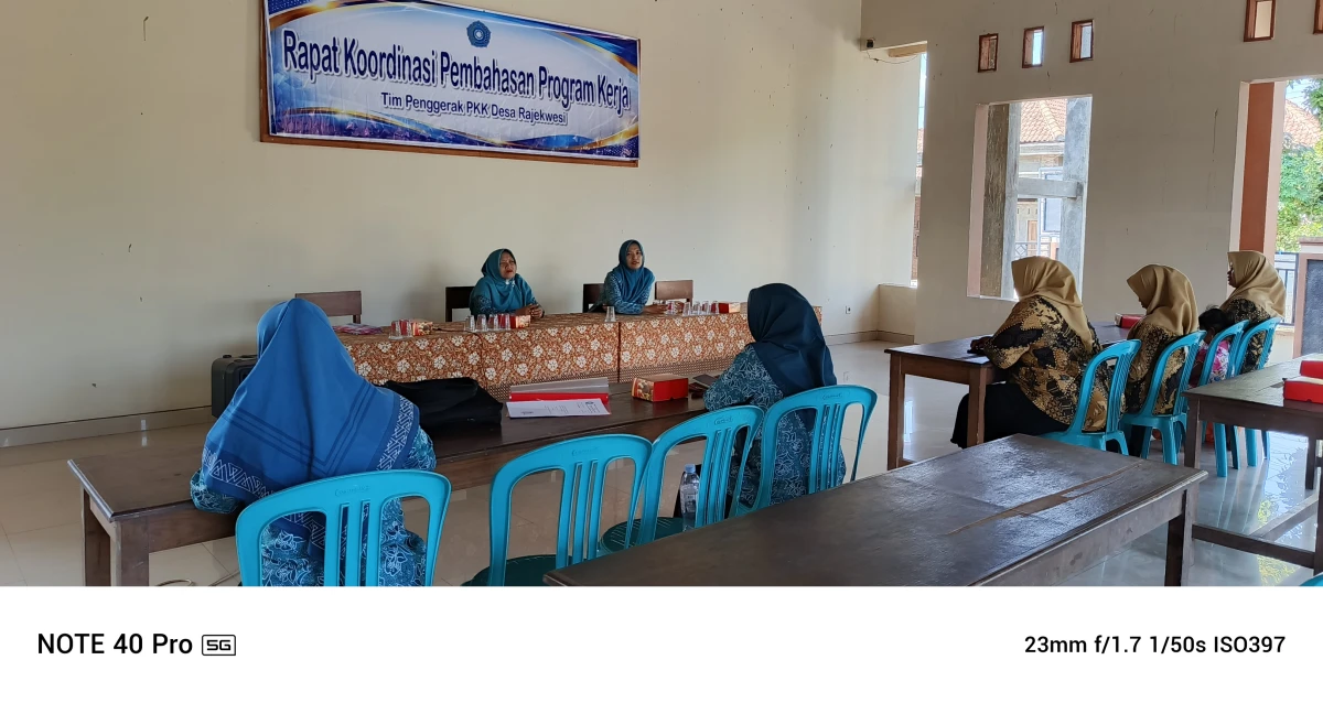 TP.PKK Desa Rajekwesi mengadakan Rapat Koordinasi Pembahasan Program Kerja 