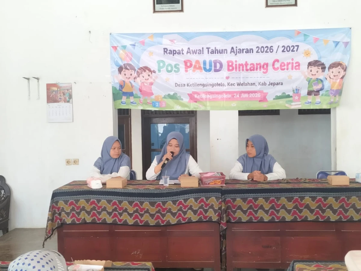 Mengadakan rapat Awal tahun ajaran 2026 / 2027 Pos Paud Bintang ceria, Desa Ketilengsingolelo , Kec Welahan pada tgl 24 juli 2026 di Pendopo Balaidesa Ketilengsingolelo