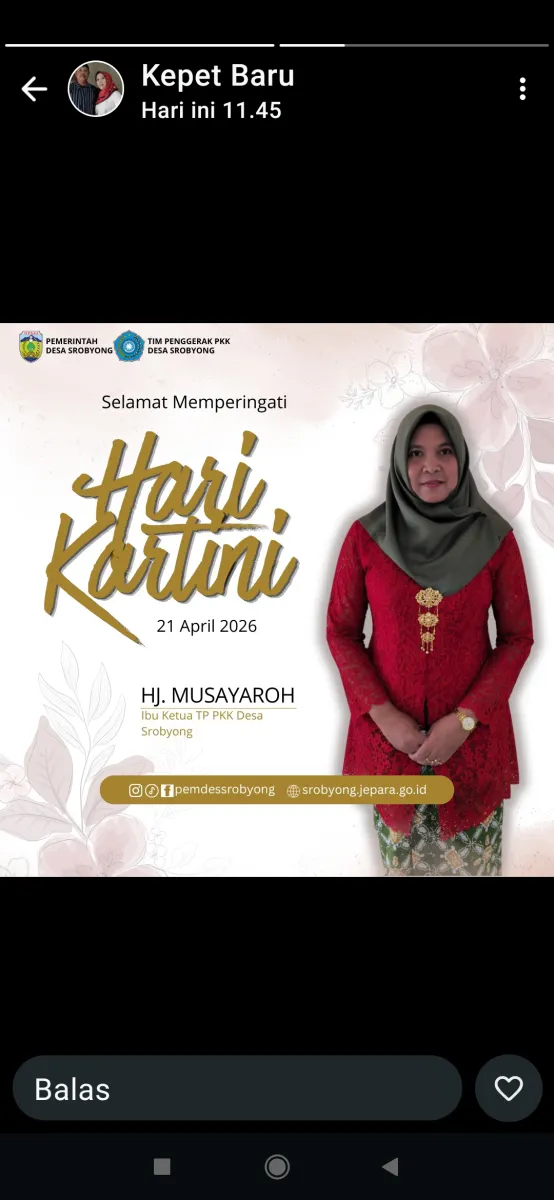 Peringatan hari KARTINI oleh TP. PKK DESA SROBYONGG